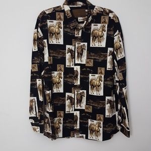 North River Outfitters Men's Shirt XL Equestrian